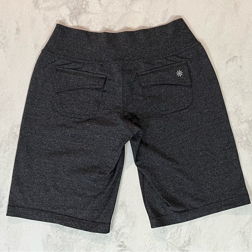 EUC Athleta Charcoal Grey Long Yoga/Workout Shorts Size Medium